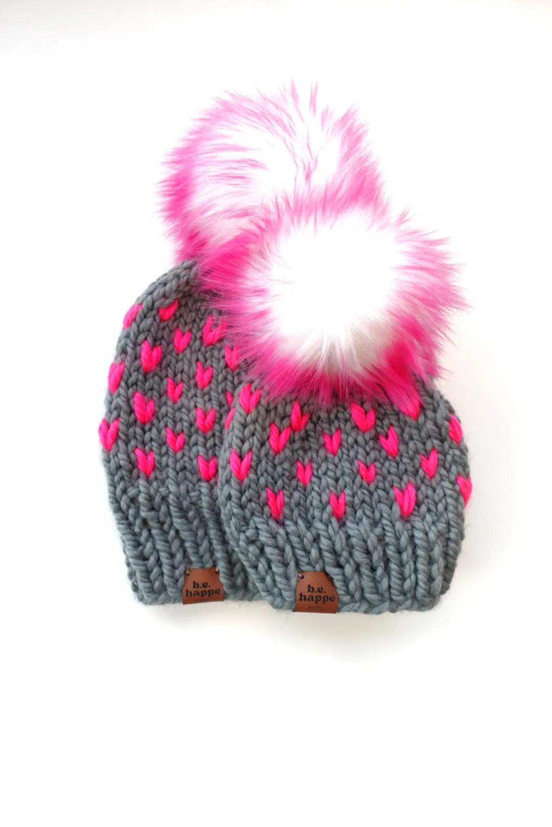 0-3 month Baby Happe Hearts | Slate   Hot Pink
