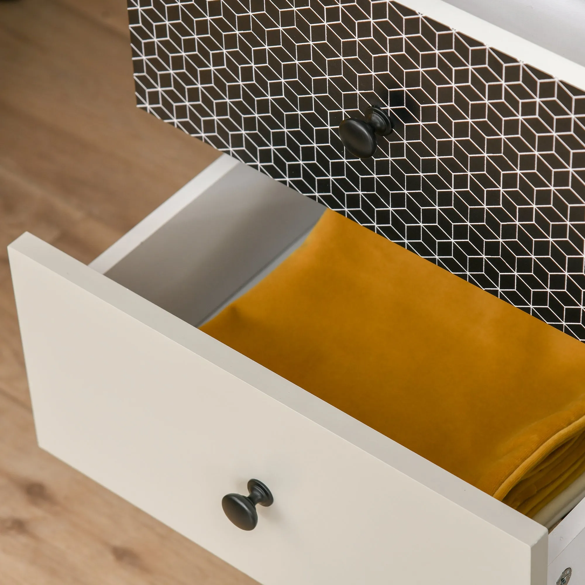 5 Drawer Dresser Organiser Unit - Black/White