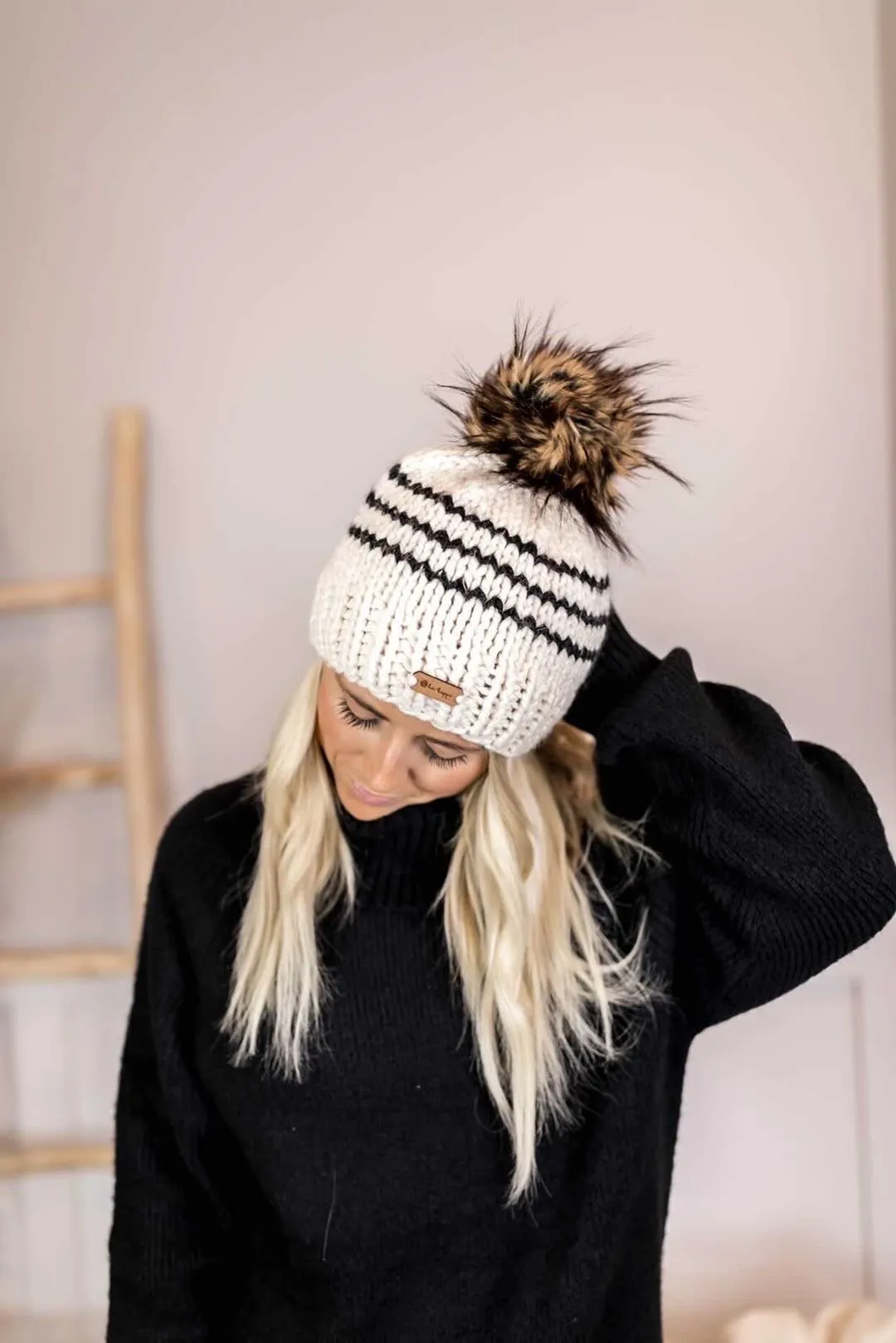 6-12 month Baby Rugby Stripe Knit | Off White   Obsidian