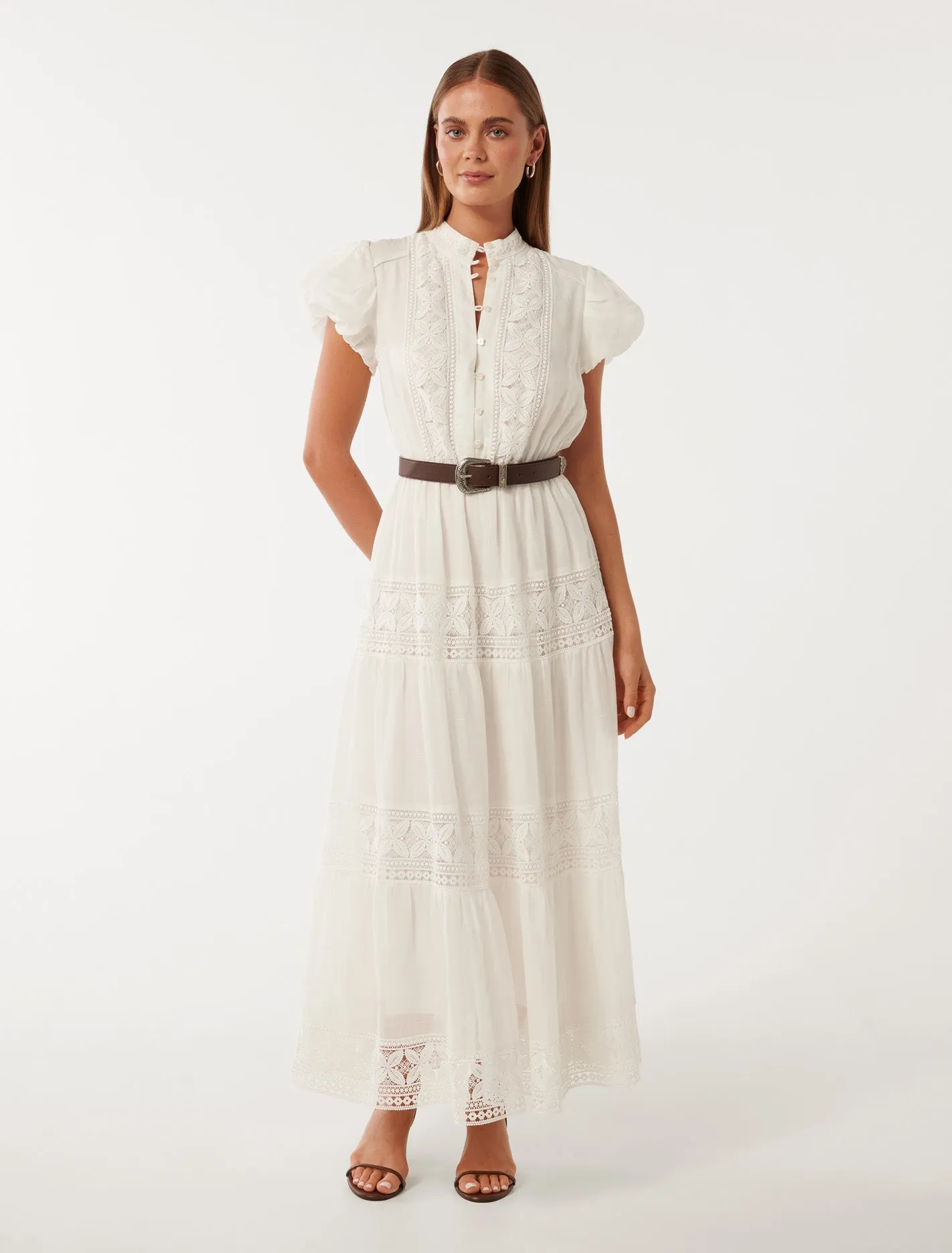 Amy Belted Trim Midi Dress