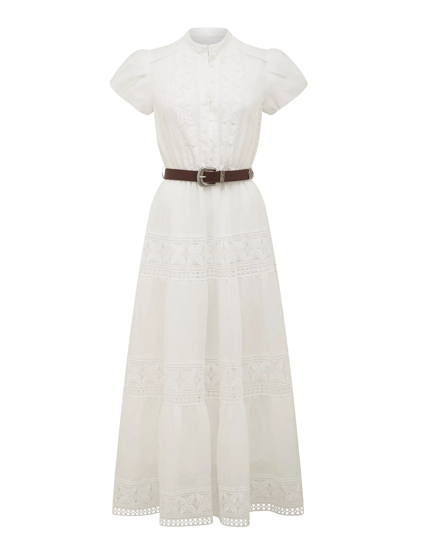 Amy Belted Trim Midi Dress