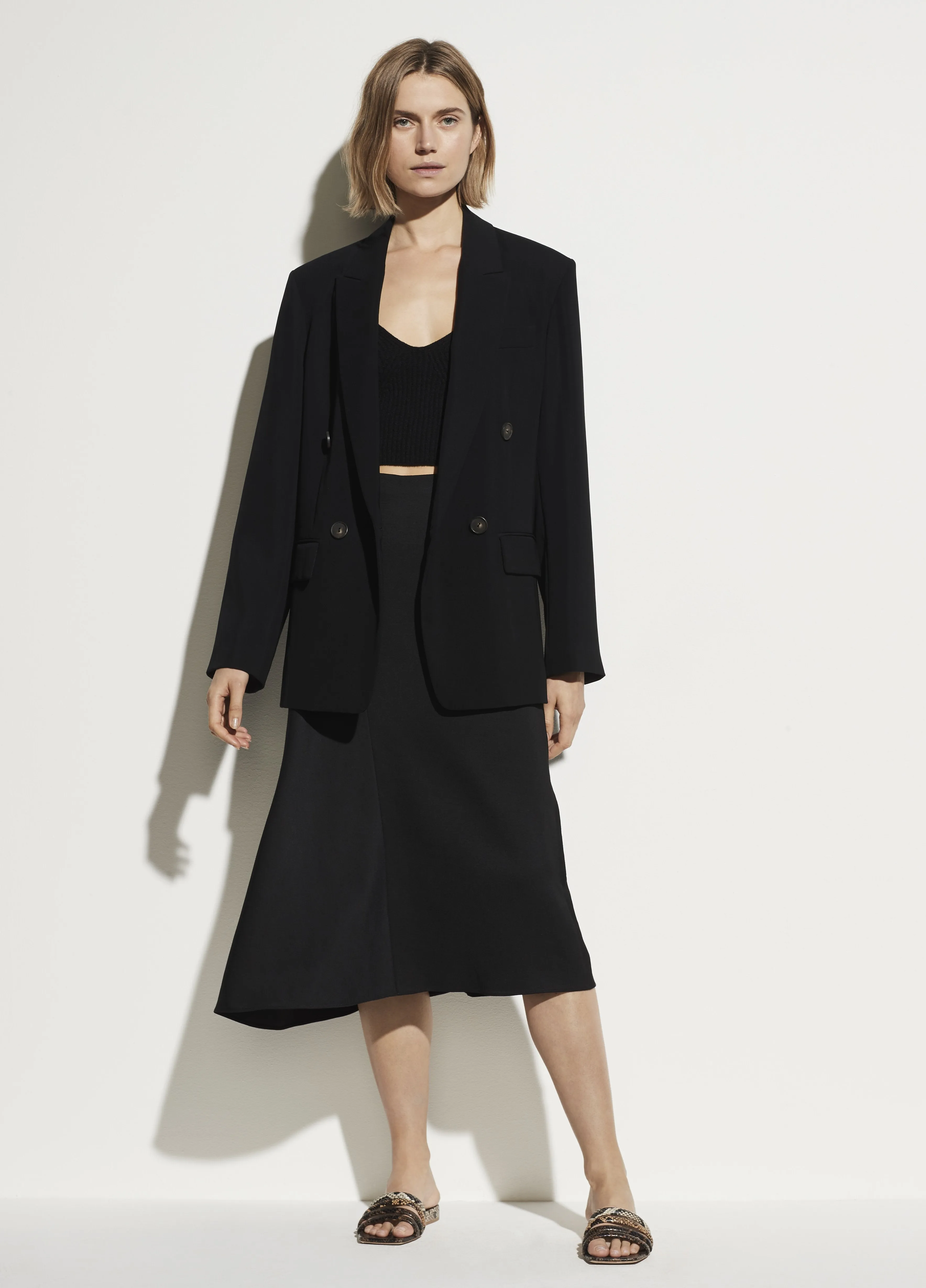 Asymmetric Seam Skirt in Black