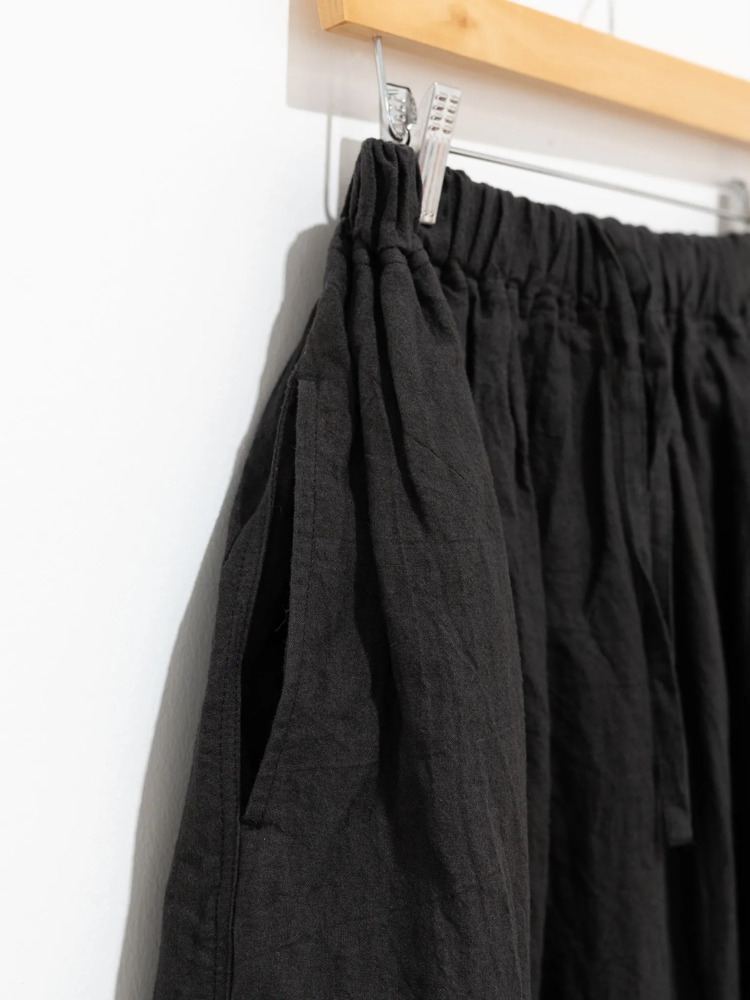 Azumadaki Ramie Linen Skirt - Black