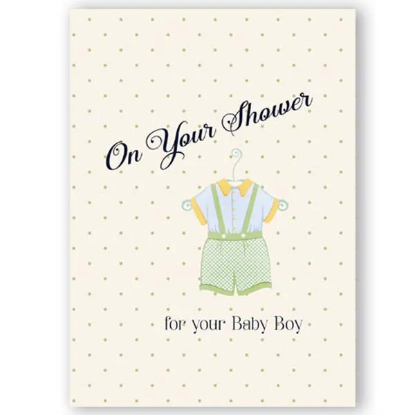 Baby Boy Vintage Romper Shower Card