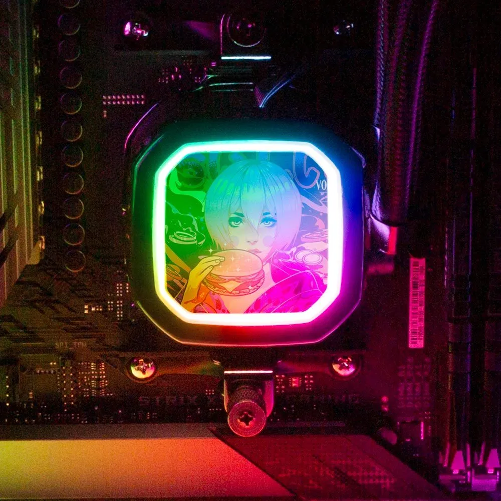 Burger Geisha AIO Cover for Corsair RGB Hydro Platinum and Pro Series (H100i, H115i, H150i, H100X, XT, X, SE, H60)