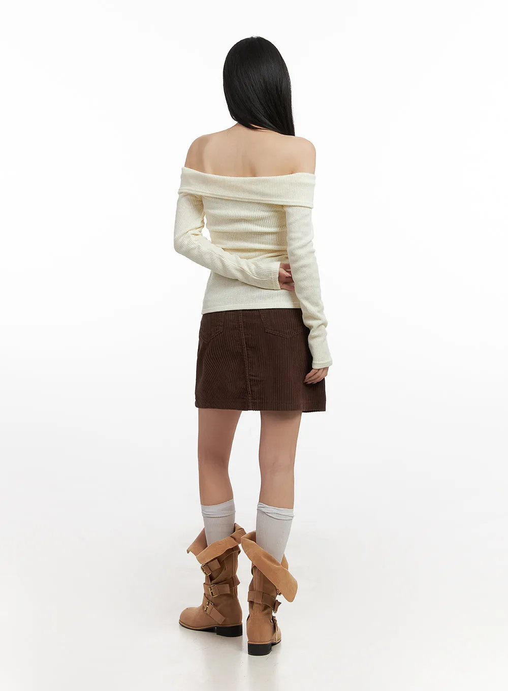 Corduroy Midi Skirt CN426
