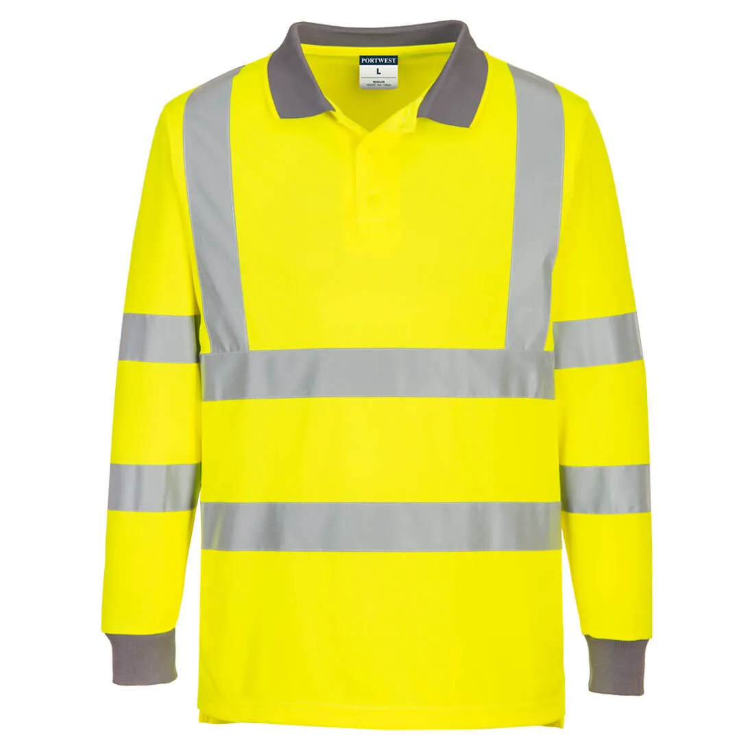 Eco Recycled Hi Vis Long Sleeved  Polo Shirt