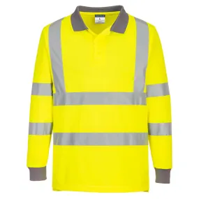 Eco Recycled Hi Vis Long Sleeved  Polo Shirt