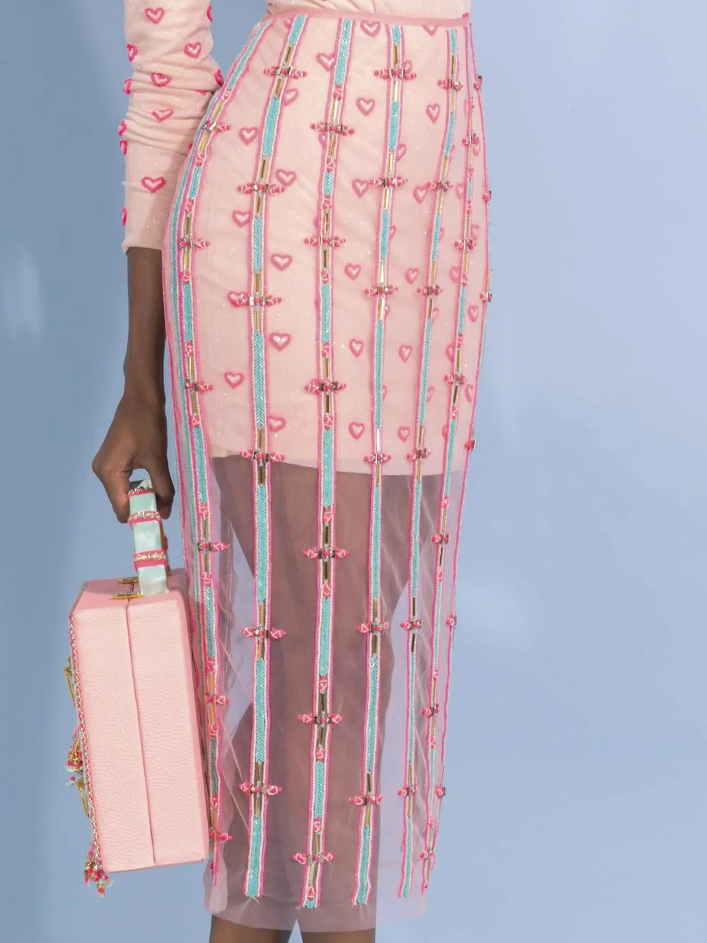 Embellished Dress & Skirt Set