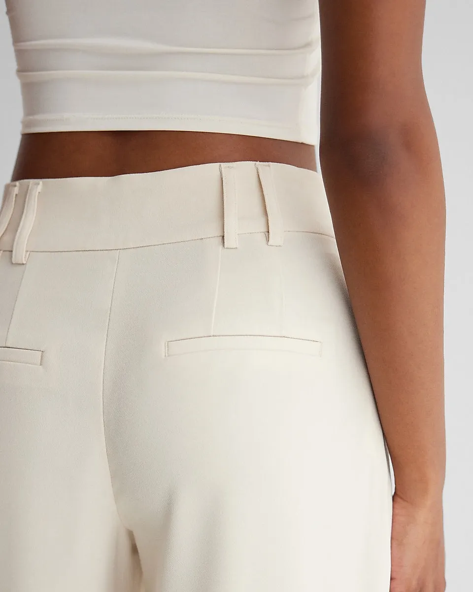 High Waisted Pleated Gaucho Pant in Sandshell