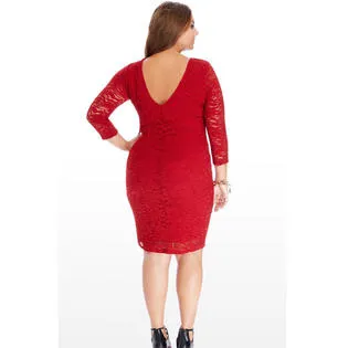 Ketty More Women Plus Size Lace Embraided Dress-KMWD488