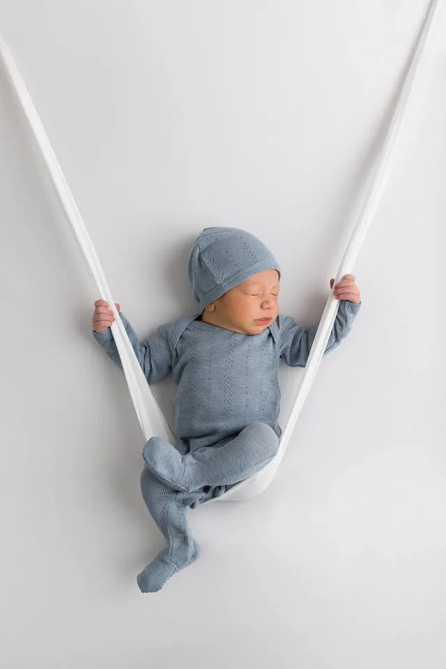 L'ovedbaby Pointelle Lap Shoulder Footie - Pool