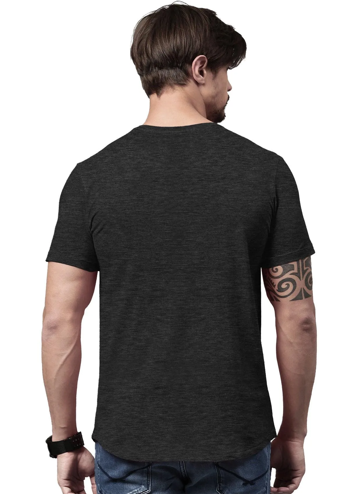 Men's Dark Gray Heather Short Sleeve Crew Neck T-Shirt