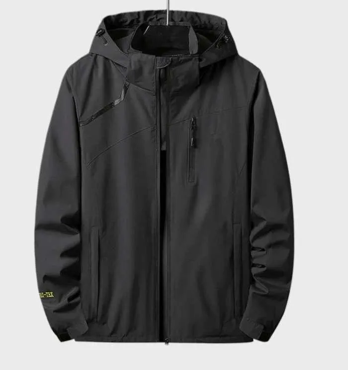 Men's Lightweight Windproof and Waterproof Hooded Jacket