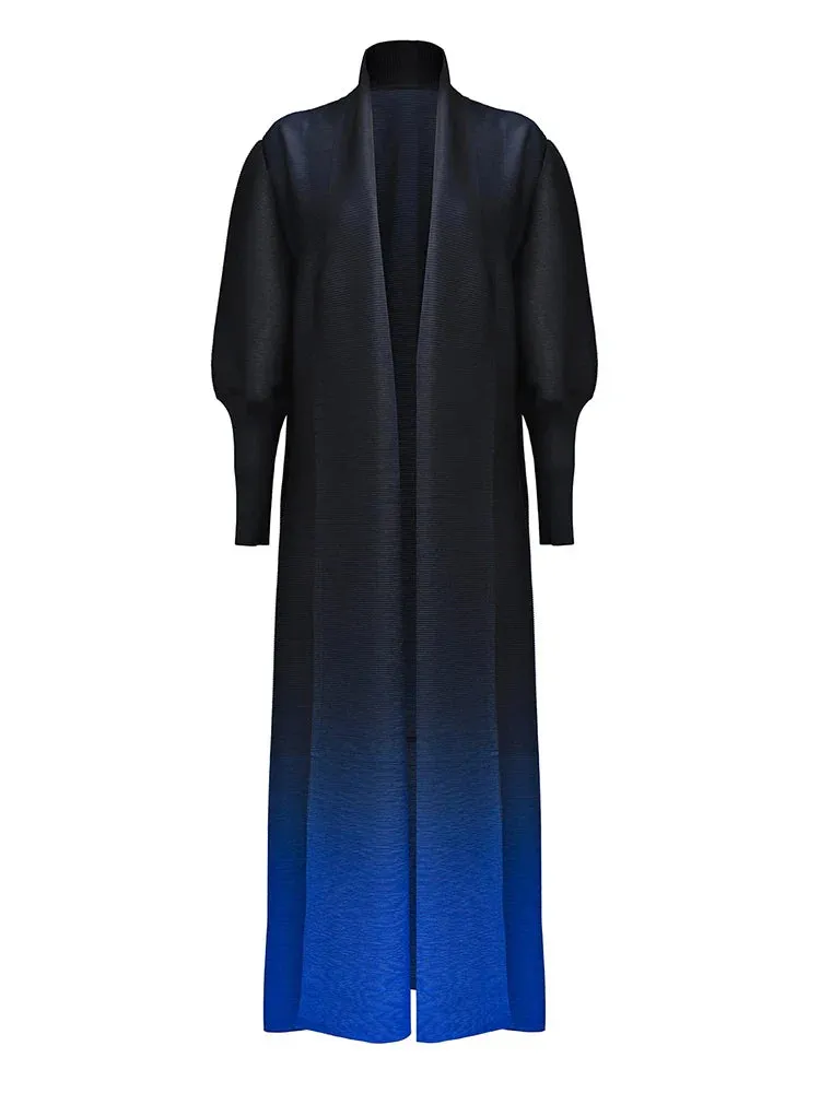 Metaversmall Colorblock Minimalist Elegant Long Coats For Women Lapel Long Sleeve Loose Temperament Jacket Female Fashion New