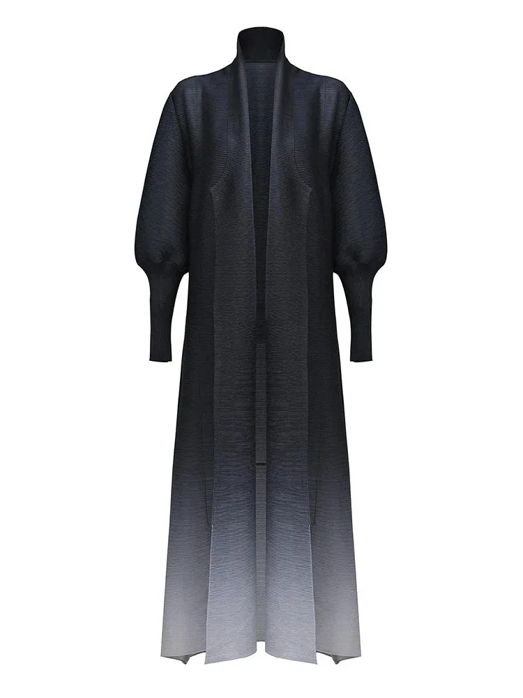 Metaversmall Colorblock Minimalist Elegant Long Coats For Women Lapel Long Sleeve Loose Temperament Jacket Female Fashion New