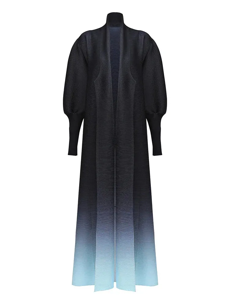 Metaversmall Colorblock Minimalist Elegant Long Coats For Women Lapel Long Sleeve Loose Temperament Jacket Female Fashion New