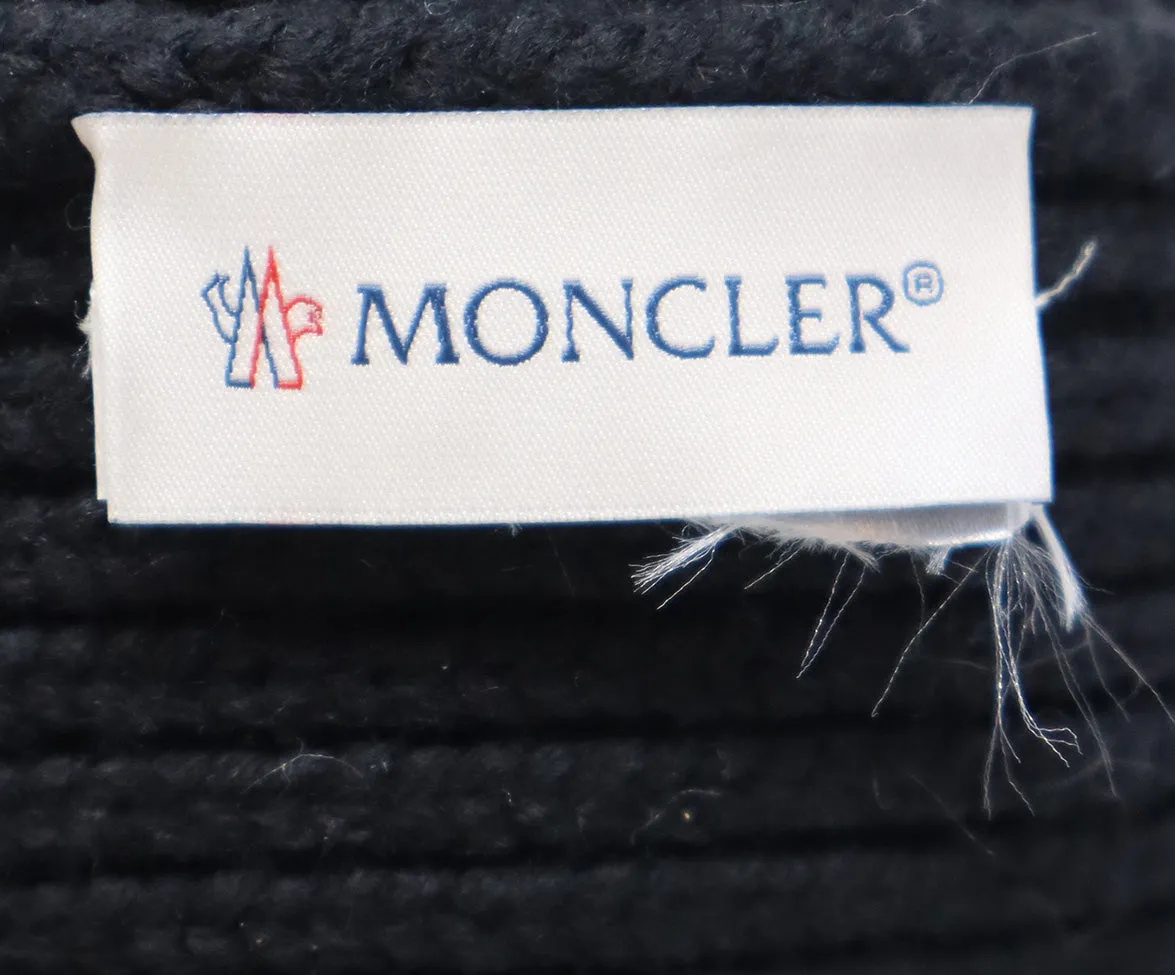 Moncler Black Wool Rhinestone Hat