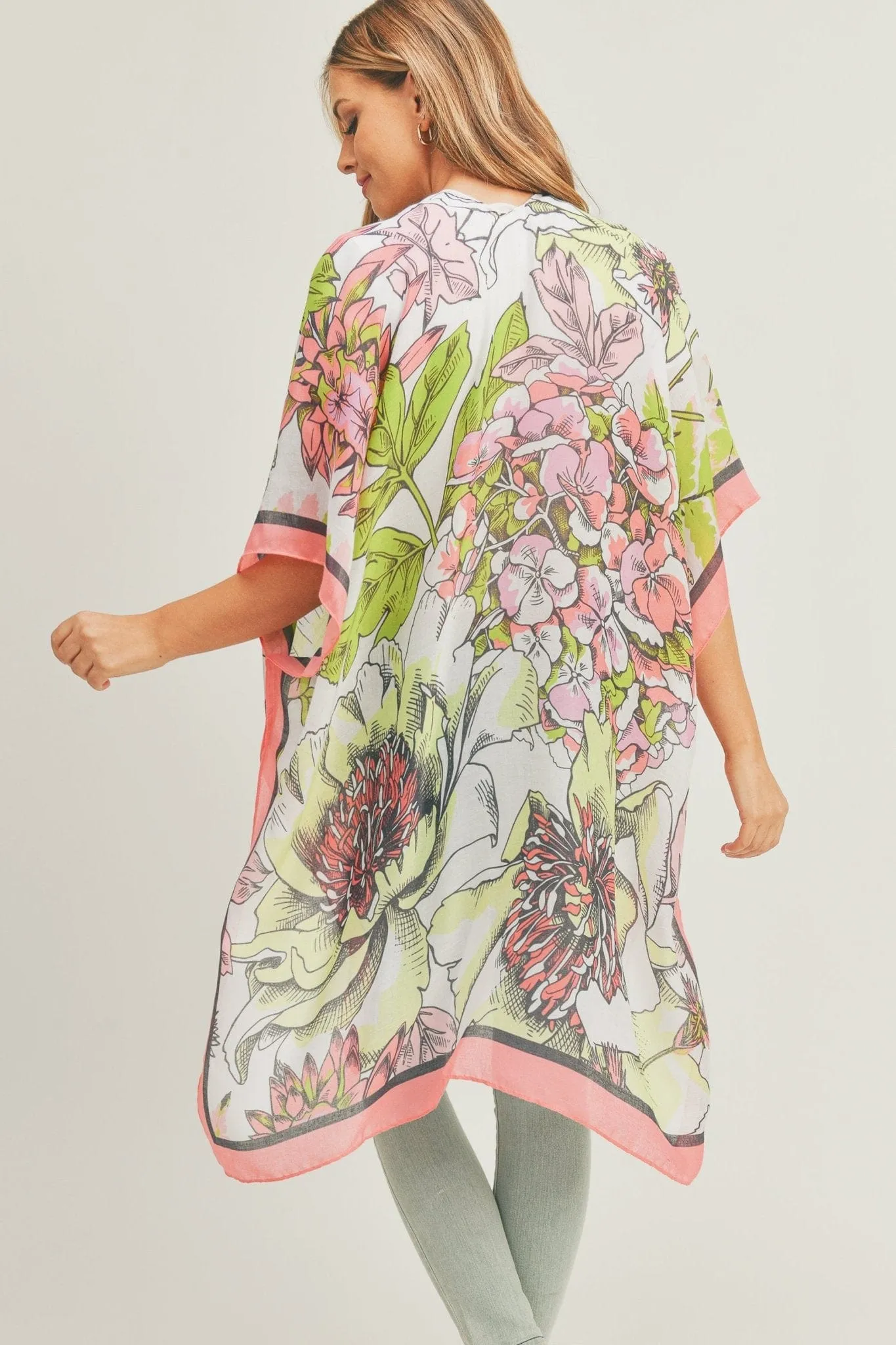 MS0276 Chriselle Floral Print Kimono