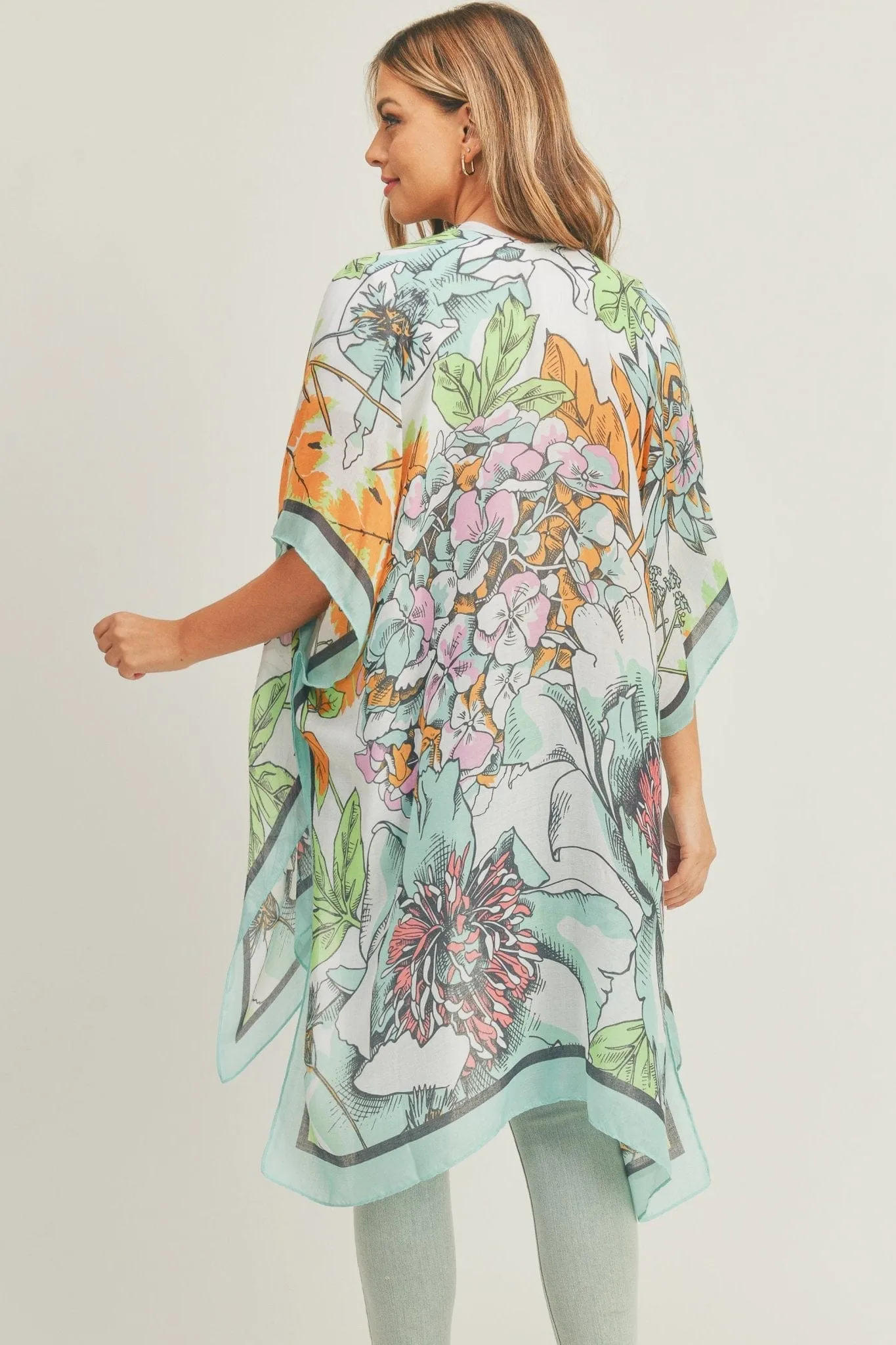 MS0276 Chriselle Floral Print Kimono