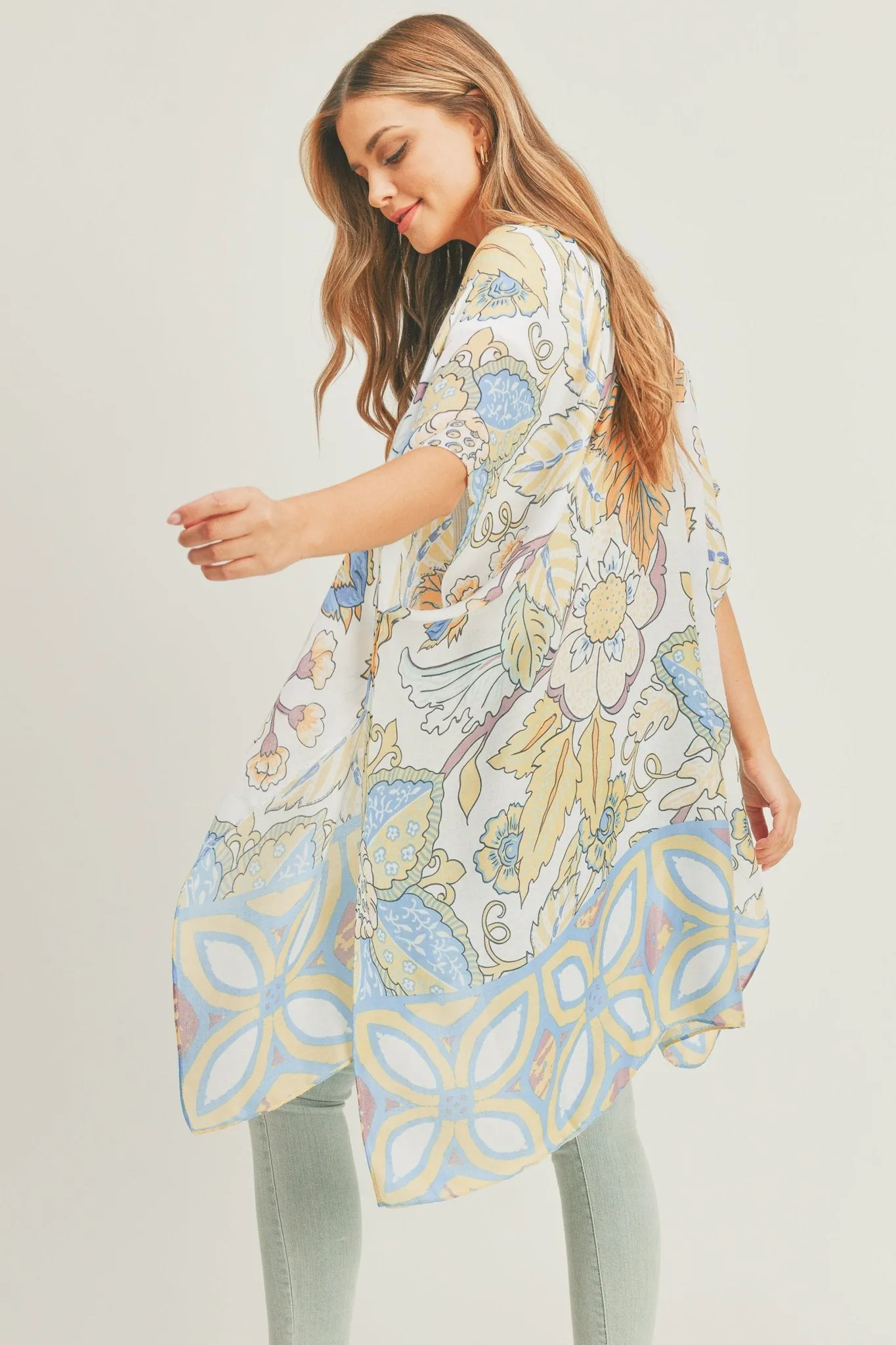 MS0278 Mindy Floral Print Kimono