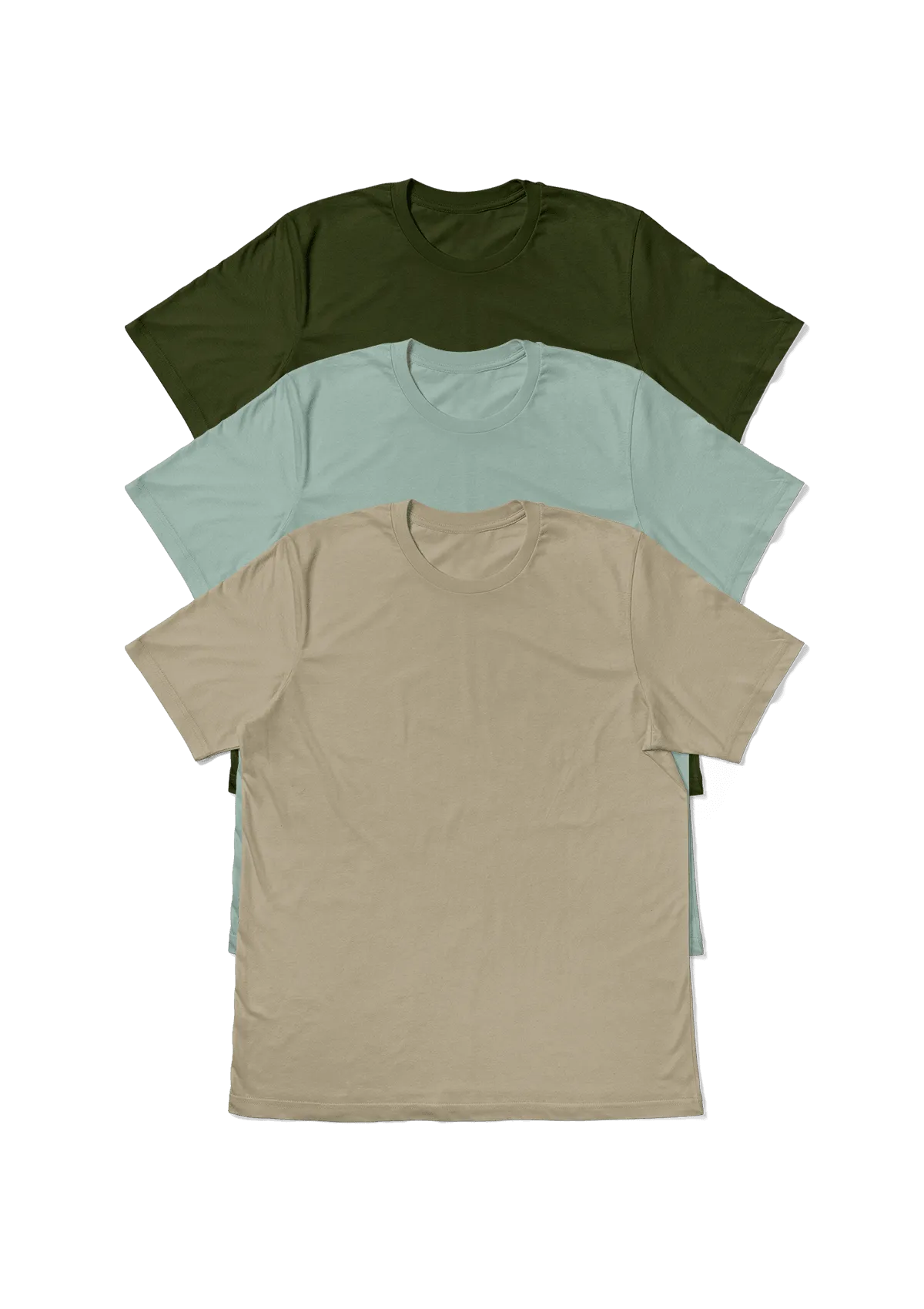 Nature's Harmony: Men's Short Sleeve Crew Neck 3-Pack