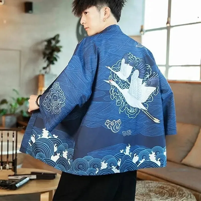 Navy Blue Kimono Jacket 'Kaito Edition'