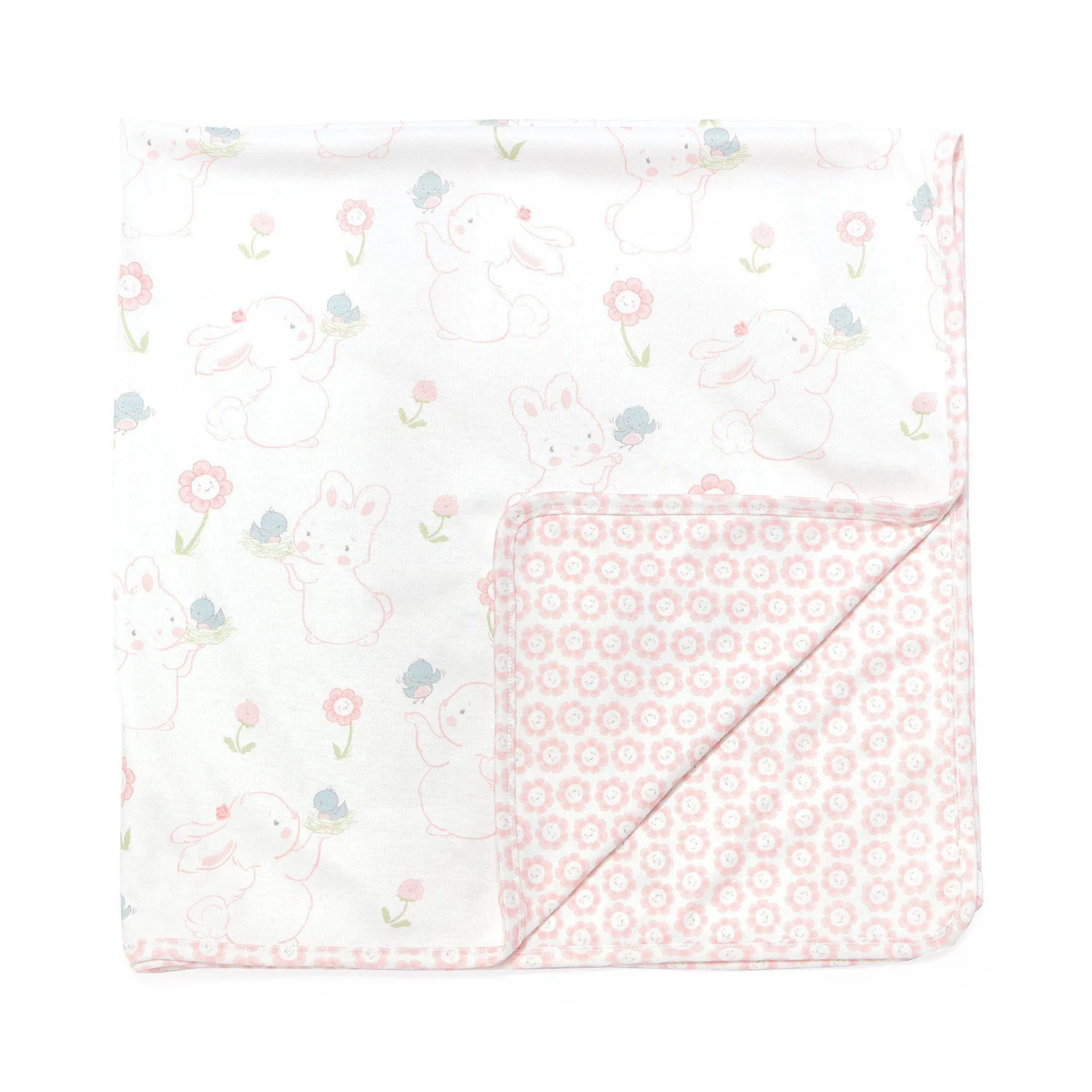 RETIRED - Blossom Bunny Receiving Blanket