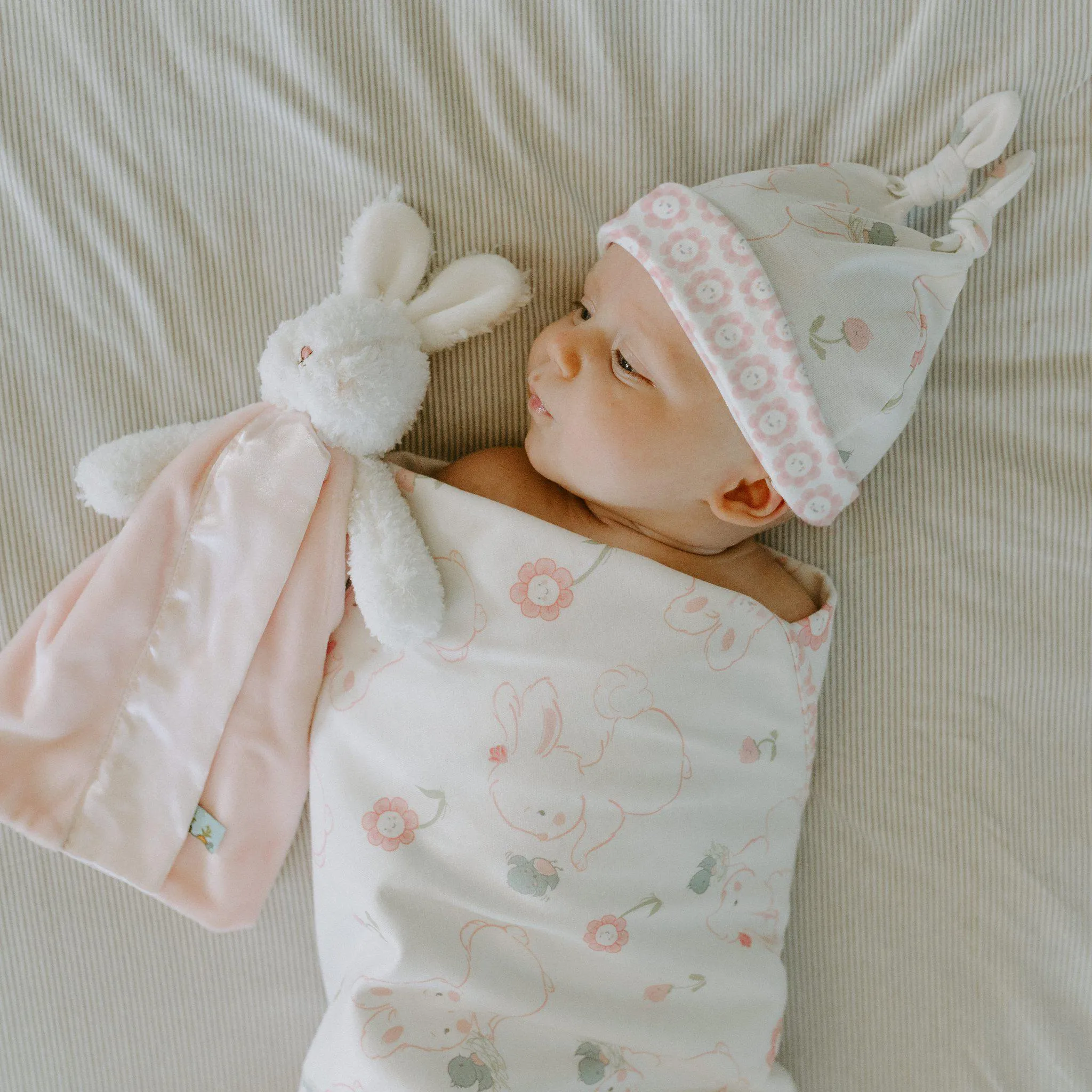 RETIRED - Blossom Bunny Receiving Blanket