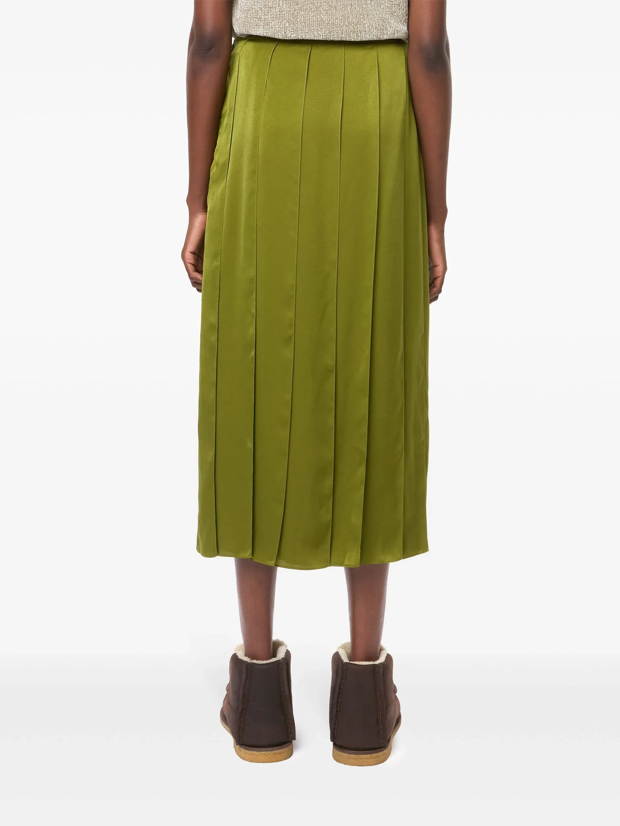 Ribbon Hem Midi Skirt