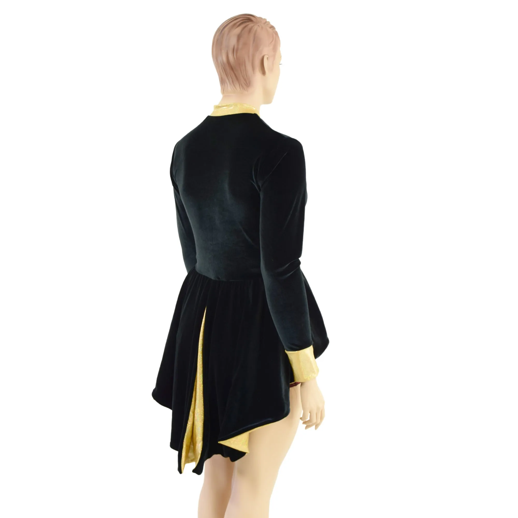 Ringmaster Mini Dress with Stella Collar, Cuffs and Tuxedo Peplum