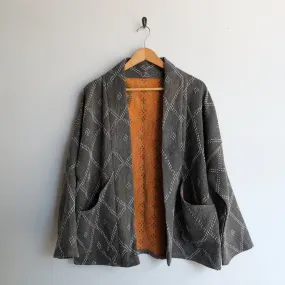 S Grey with Embroidered White Lattice Anoushka Jacket LM132