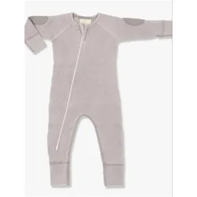 Sapling Child Waffle Zip Romper (Vintage Grey)
