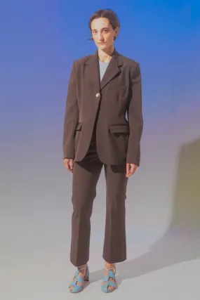 Single Button Blazer - Espresso