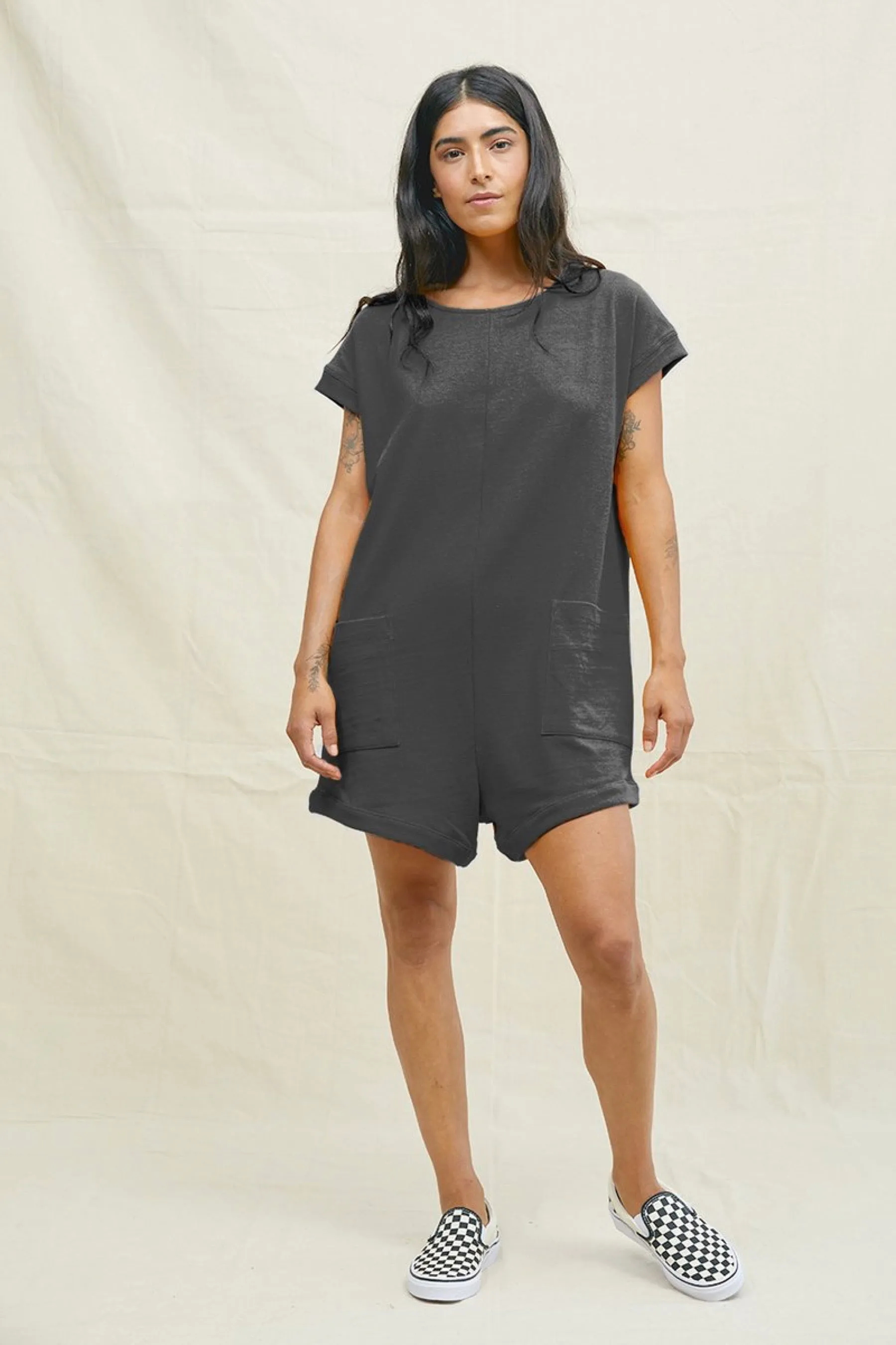 Vintage Black Slip On Romper