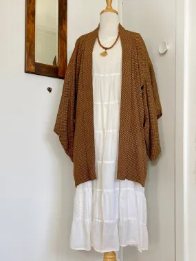 Vintage Japanese Silk "Haori" Kimono Jacket (Free Size)