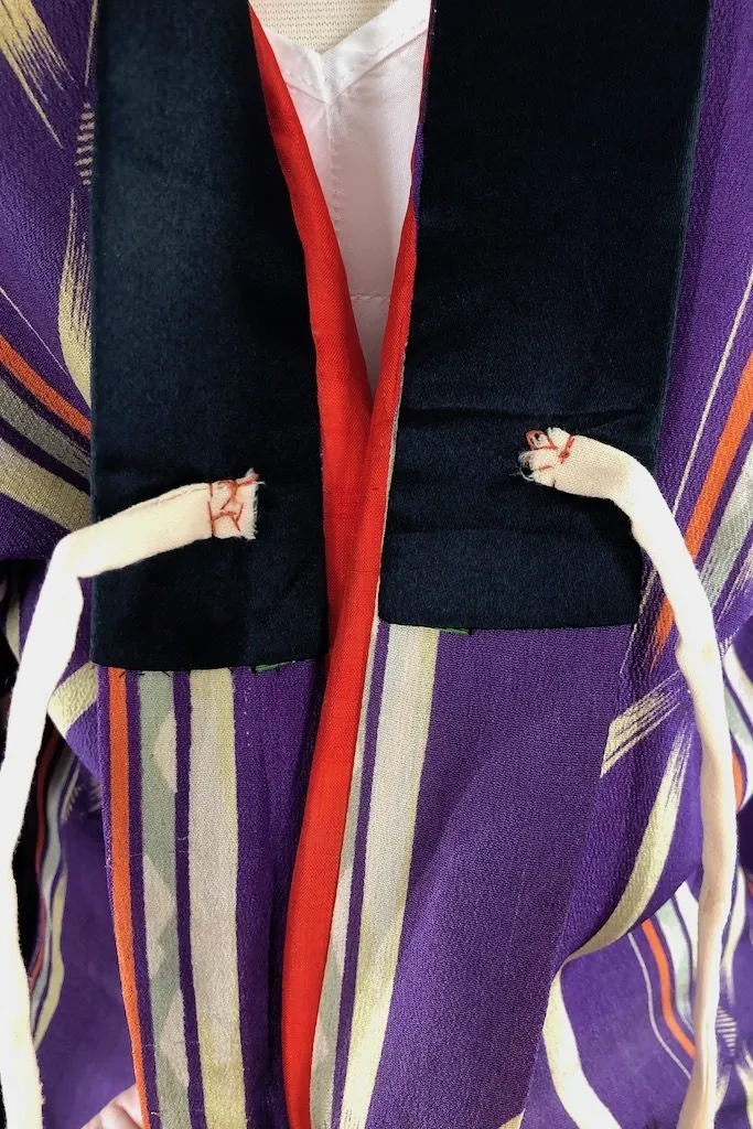 Vintage Purple Padded Silk Kimono Cardigan