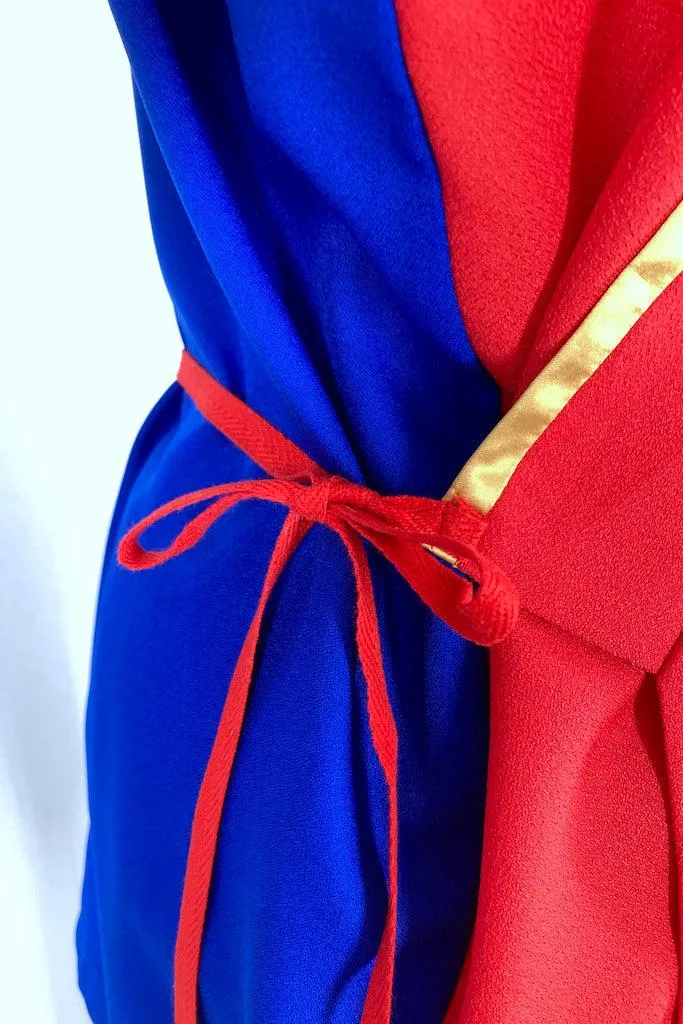 Vintage Red & Blue Floral Kimono Cardigan