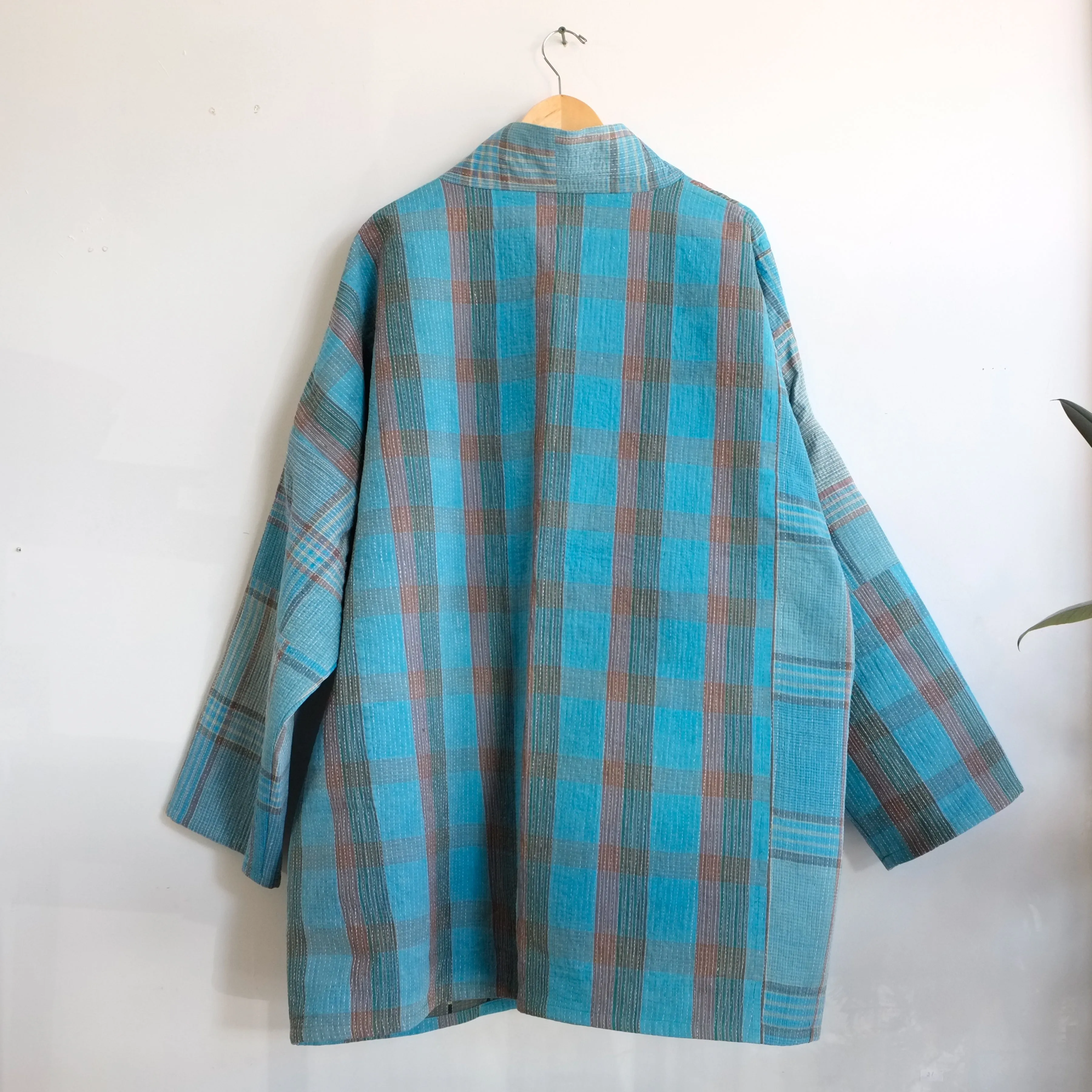 XXL Blue Green Check Anoushka Jacket LL078