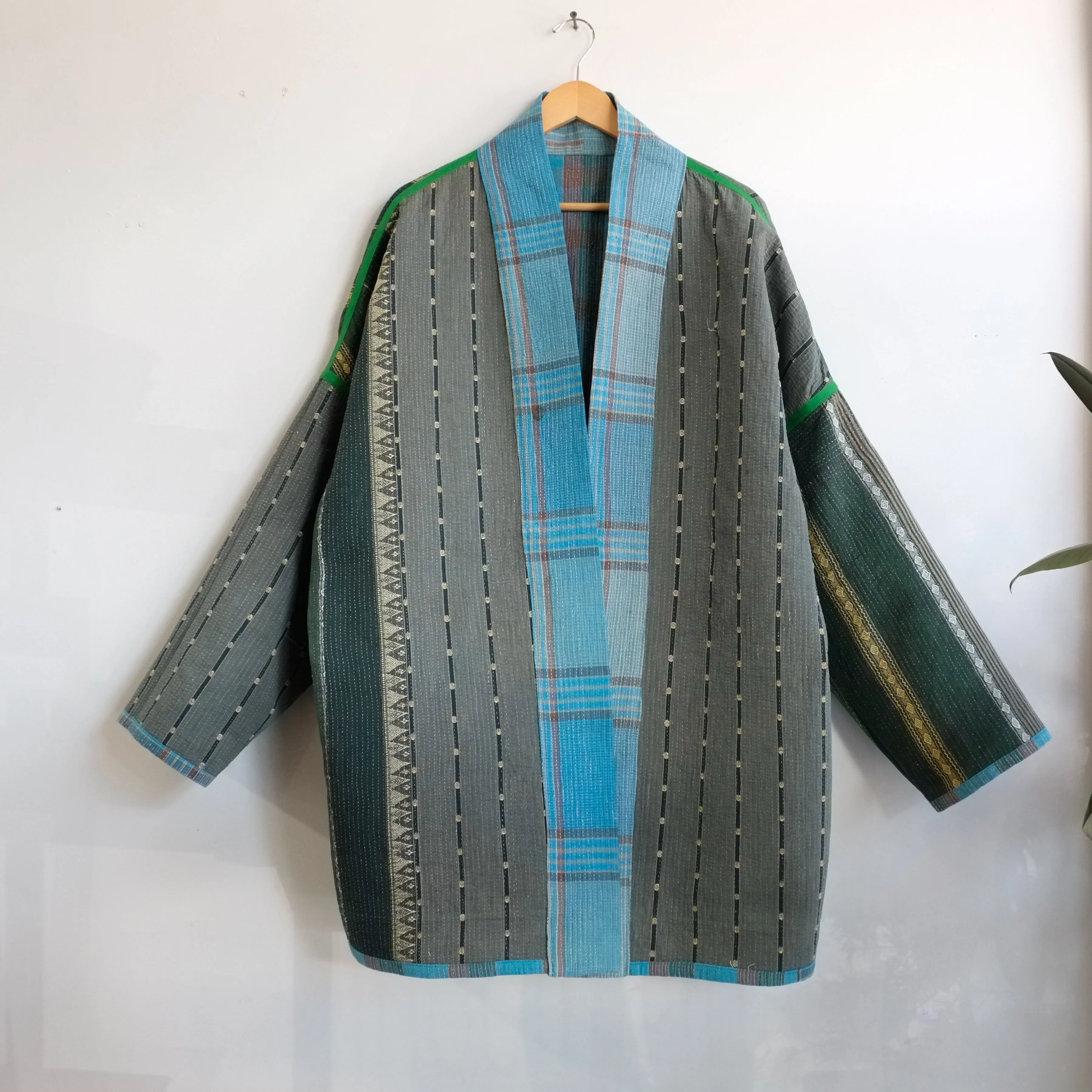 XXL Blue Green Check Anoushka Jacket LL078